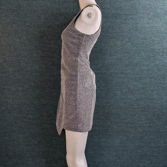 Express Silver Metallic Mini Dress - Picture 5 of 9